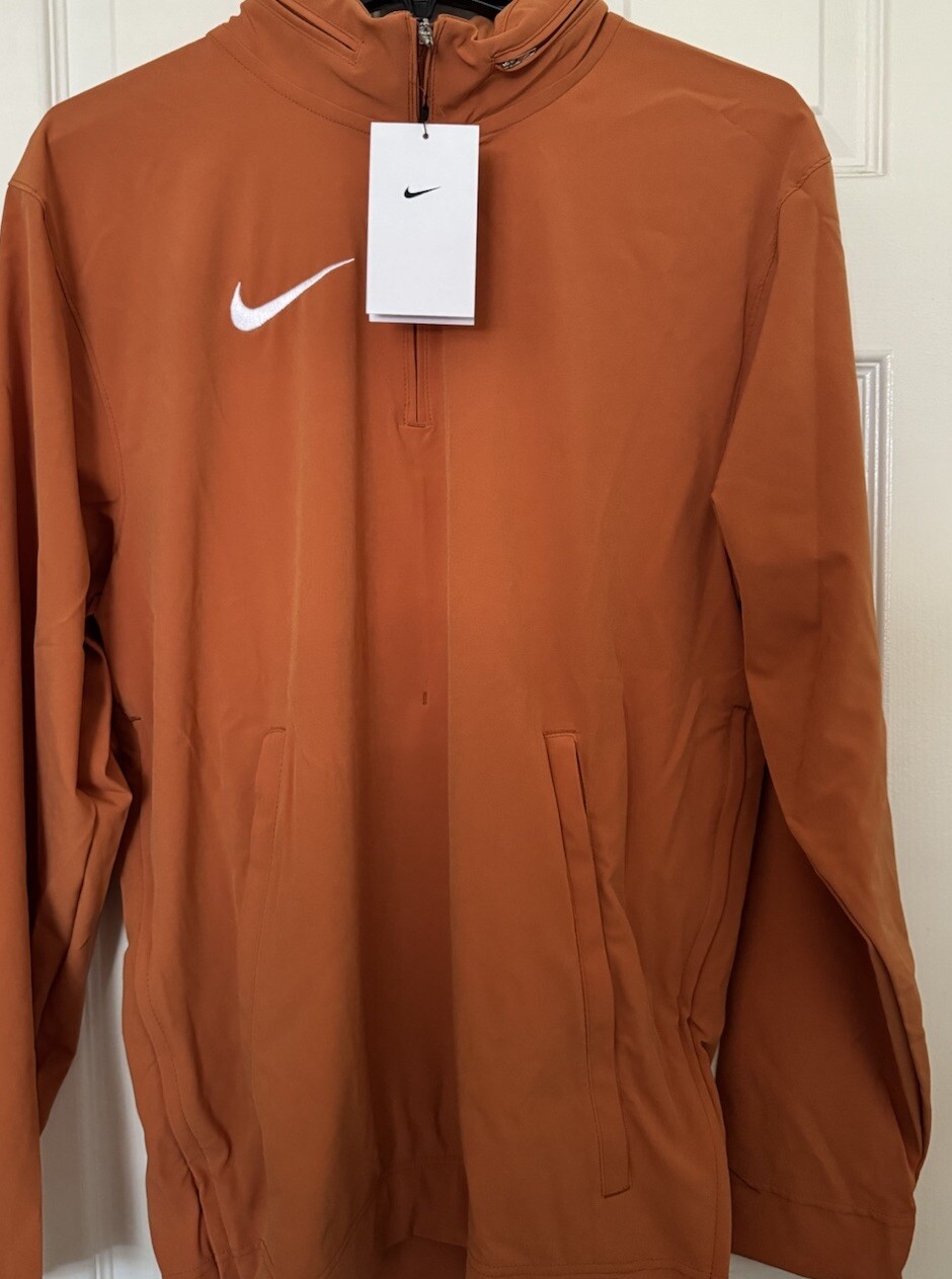 Nike Men’s Small Long-Sleeve Woven Coaches Jacket Desert Orange DV6754-802 NEW thumbnail 2