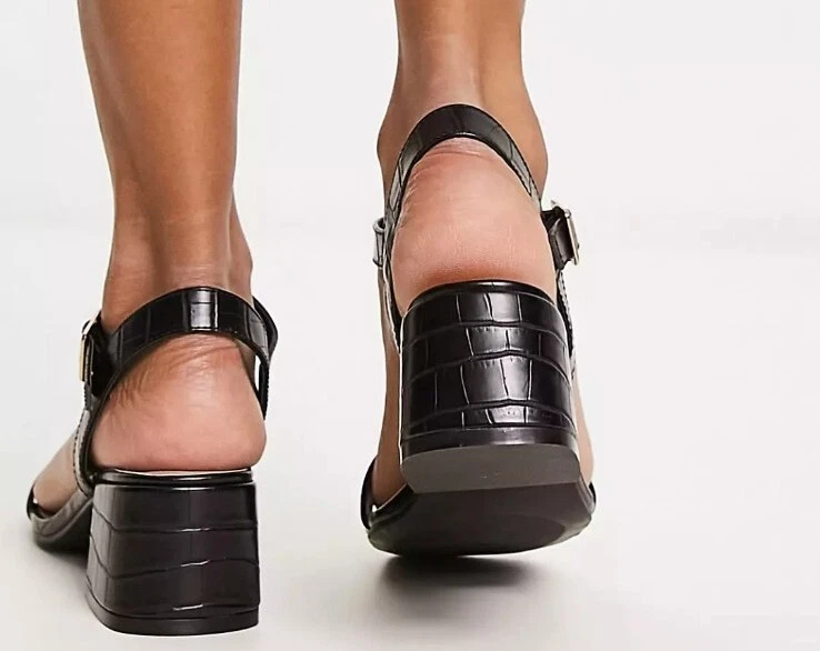 New look black low heel cheap sandals