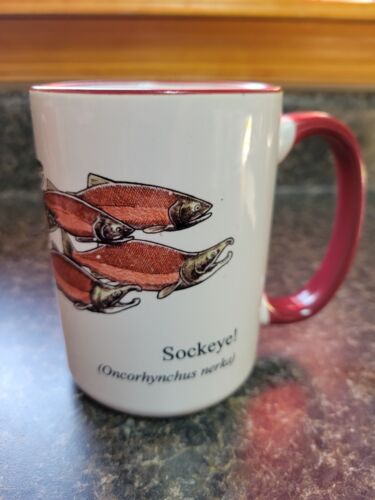 Large Sockeye Salmon Coffee Tea Cup Mug - Picture 1 of 4