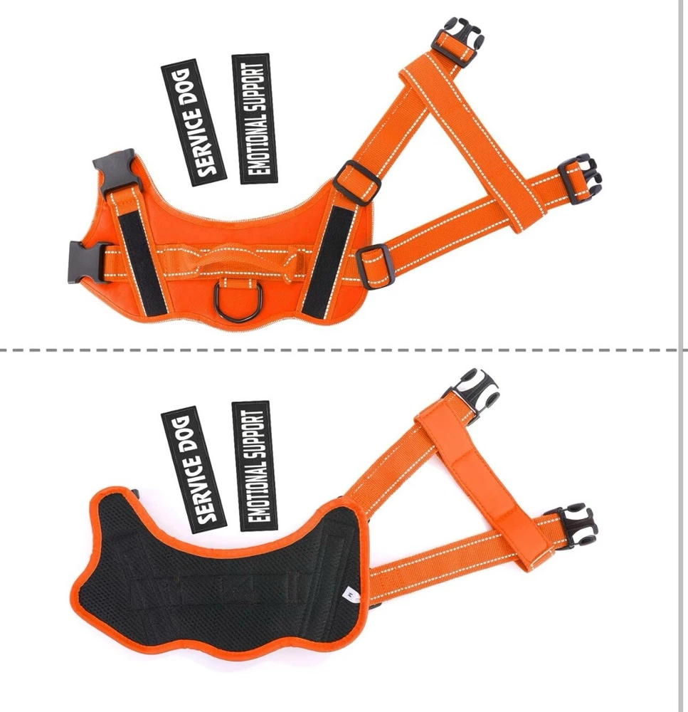 Dog Harness, No Pull Emotional Support Dog Strap, Adjustable Handle,  Medium Red