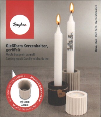 Rayher Silikon-Gießform Kerzenhalter geriffelt 36186000