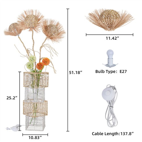 Creative LED Floor Lamp Soft lighting Minimalist Modern Rattan Decor Atmosphere - Picture 14 of 14