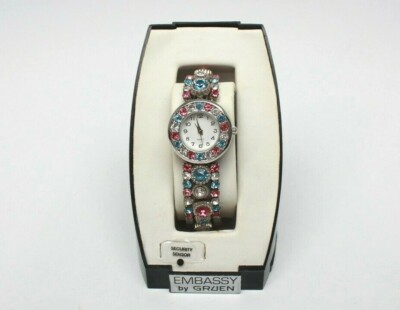 Gruen Embassy Quartz Multi-Color Stainless Steel Back Analog Watch GEM2121L NEW