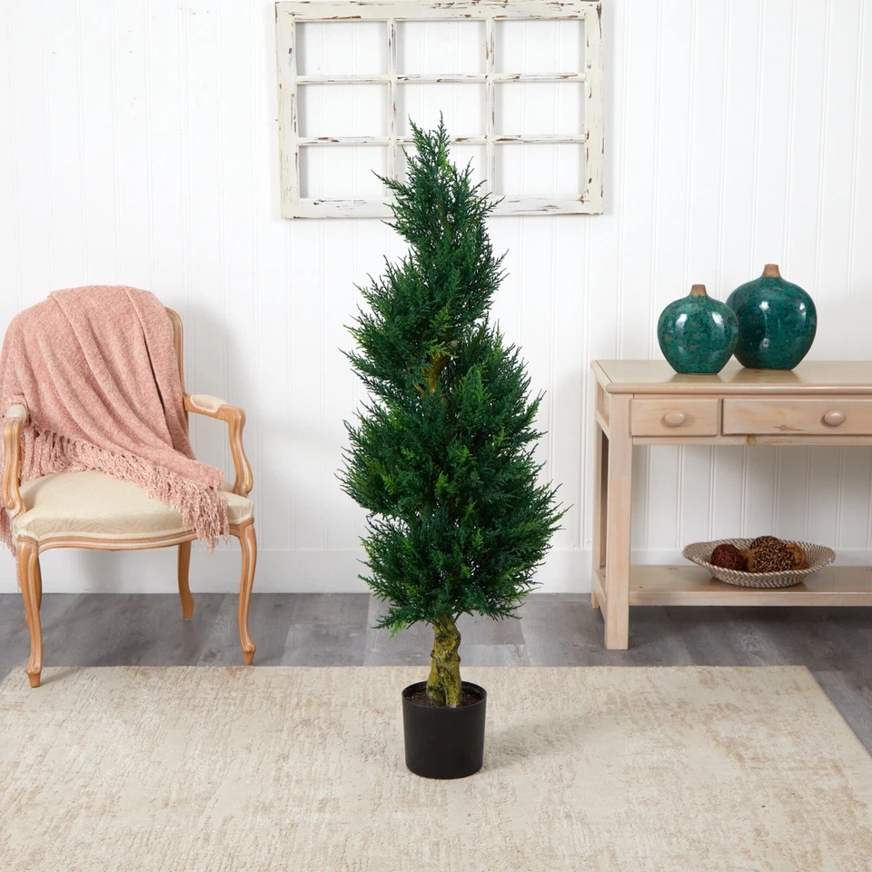 "Árbol espiral ciprés topiario cedro artificial 54"" UV interior/exterior". Venta al por menor $275 Foto 2 de 2