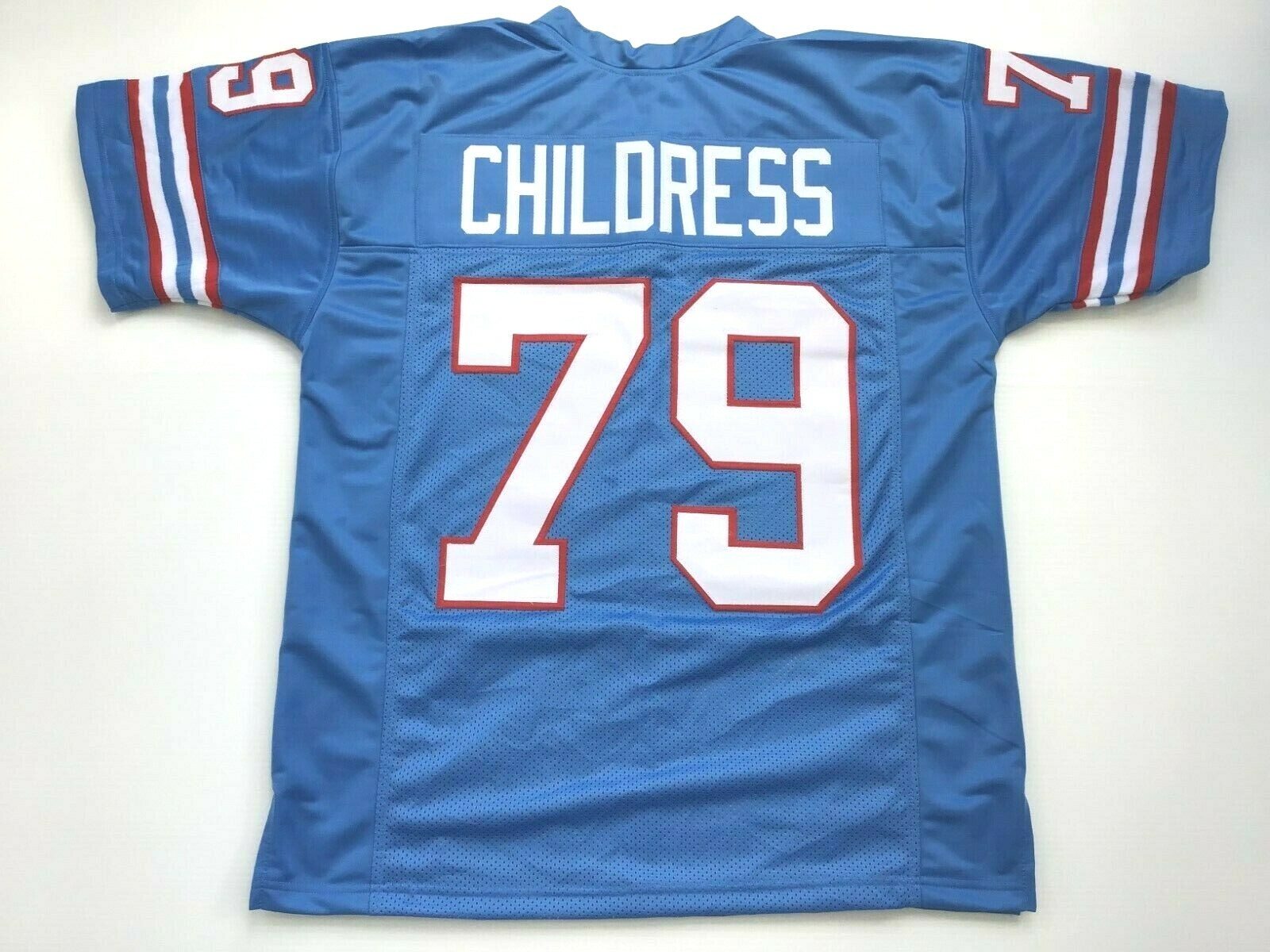 UNSIGNED CUSTOM Sewn Stitched Ray Childress Blue Jersey  M, L, XL, 2XL