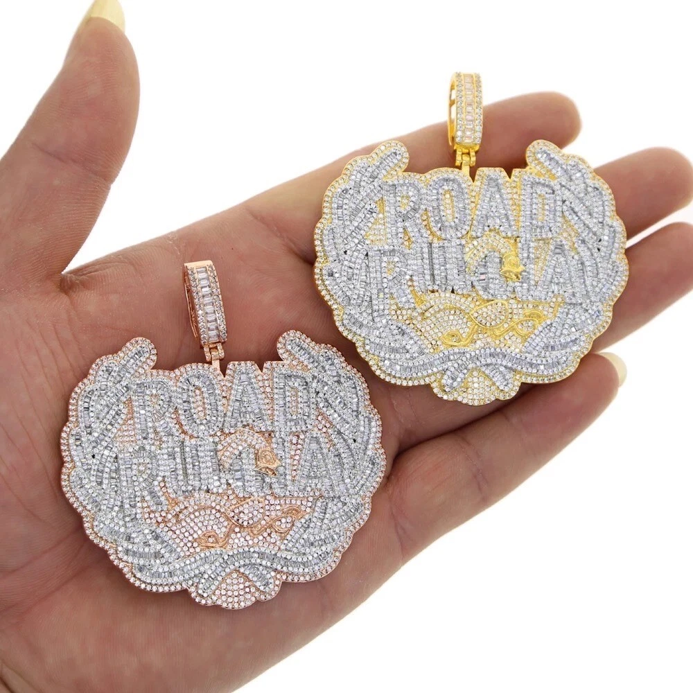 Road Runna Hip Hop Pendant Fully Iced 5a Cz Bling | eBay