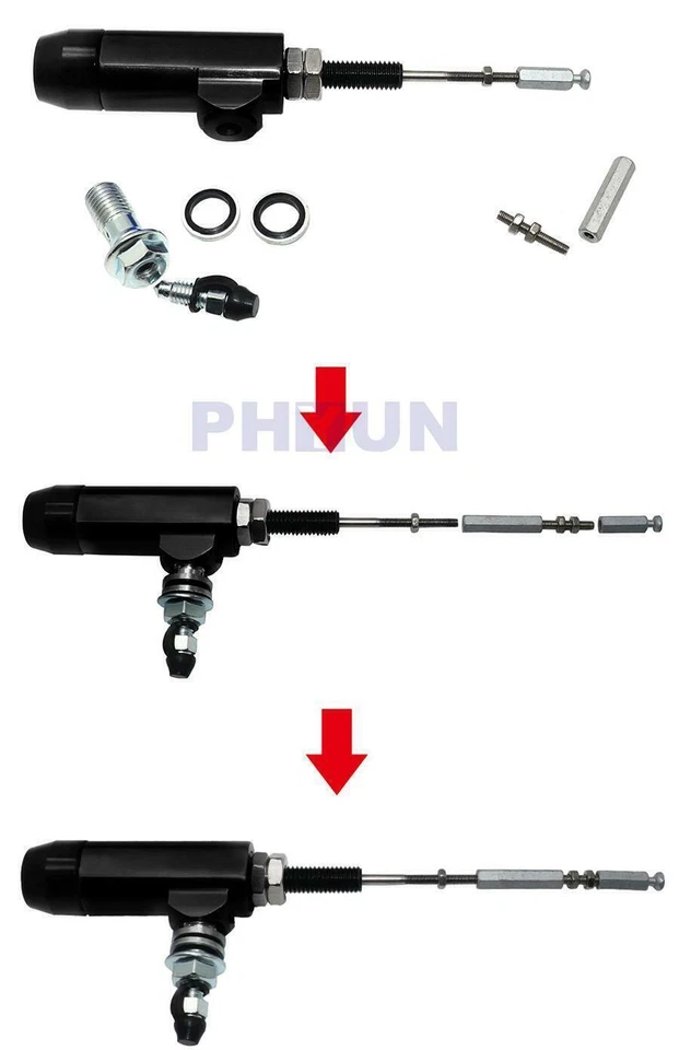 Bomba de varilla de cilindro maestro de embrague de freno hidráulico negro para motocicleta pistón de 12,7 mm Foto 4 de 4