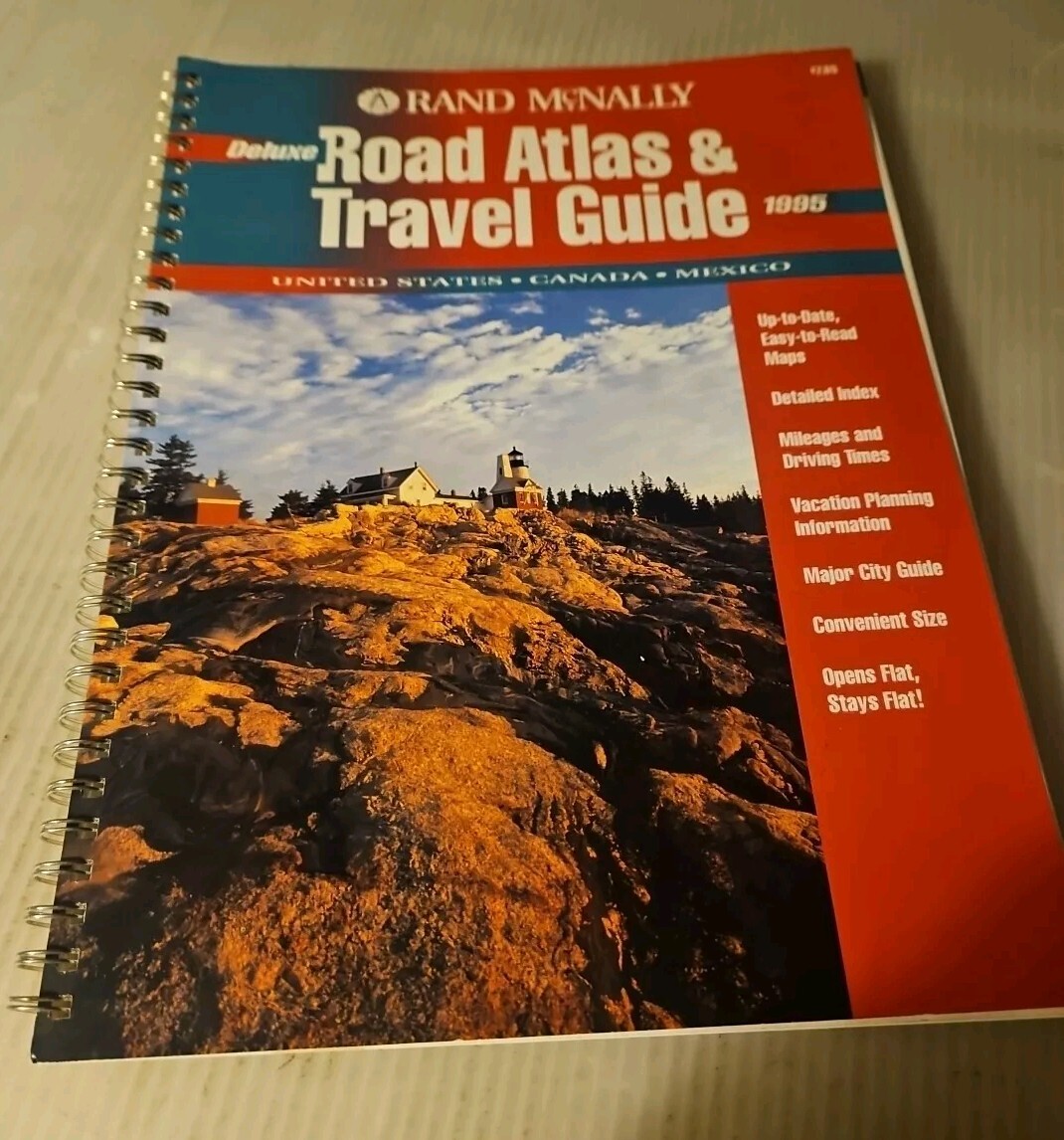 Vintage 1995, Rand McNally Deluxe Road Atlas & Travel Guide
