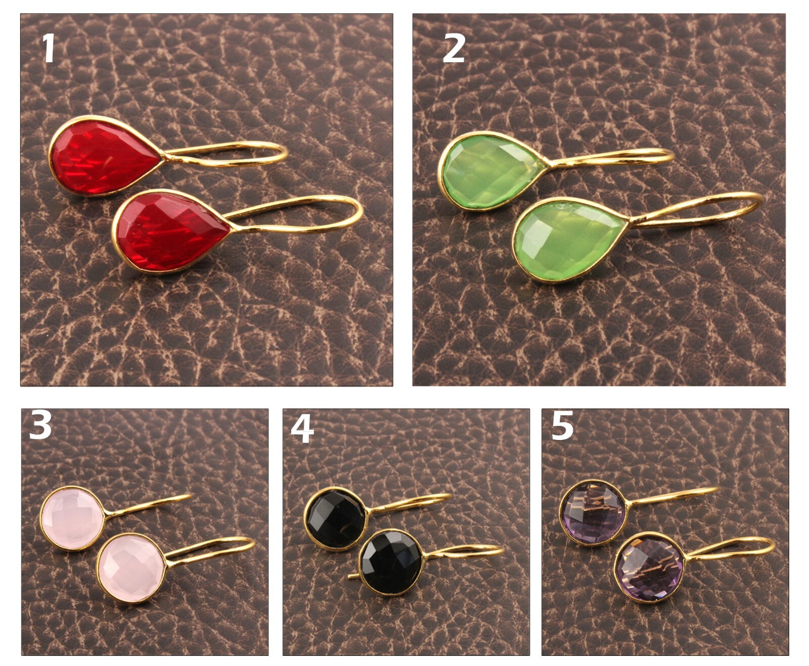 Hydro Quartz Chalcedony Gold Plated Handmade Bezel Setting Earrings For Girls