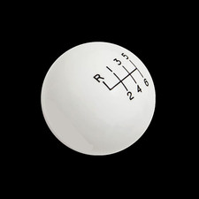 6 Speed Shifter Shift Knob Ball White 2015-2023 Ford Mustang Focus Fiesta St