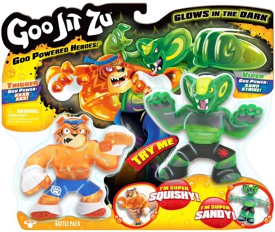 HEROES OF GOO JIT ZU BATTLE 2 PACK - TYGOR + VIPER FIGURES! VERY RARE! HERO! UK!