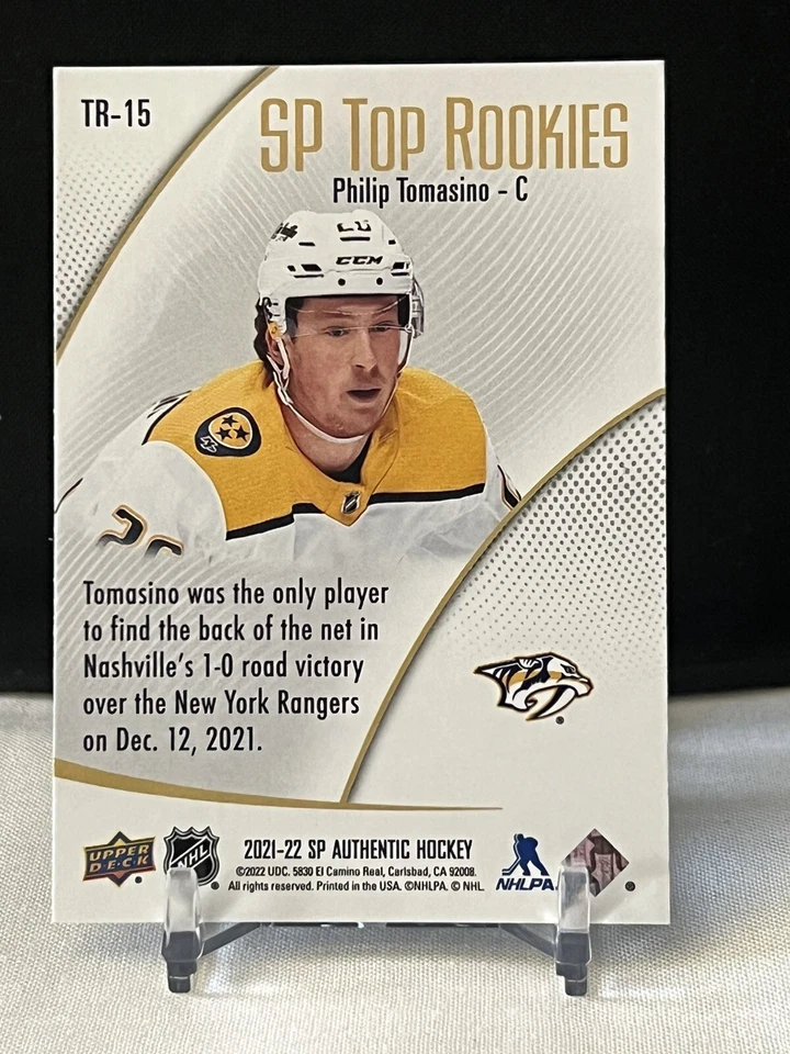 2021-22 UD SP Authentic Top Rookies #TR15 Philip Tomasino RC - Image 3 of 3