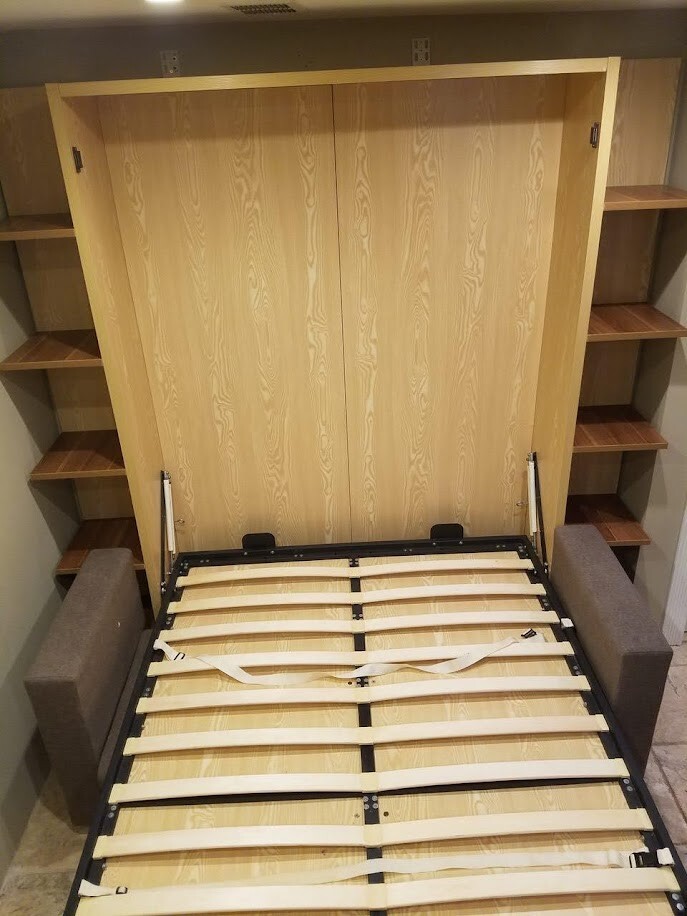 Murphy Queen Size bed wall unit italian design 11 3/4 depth mattress Included