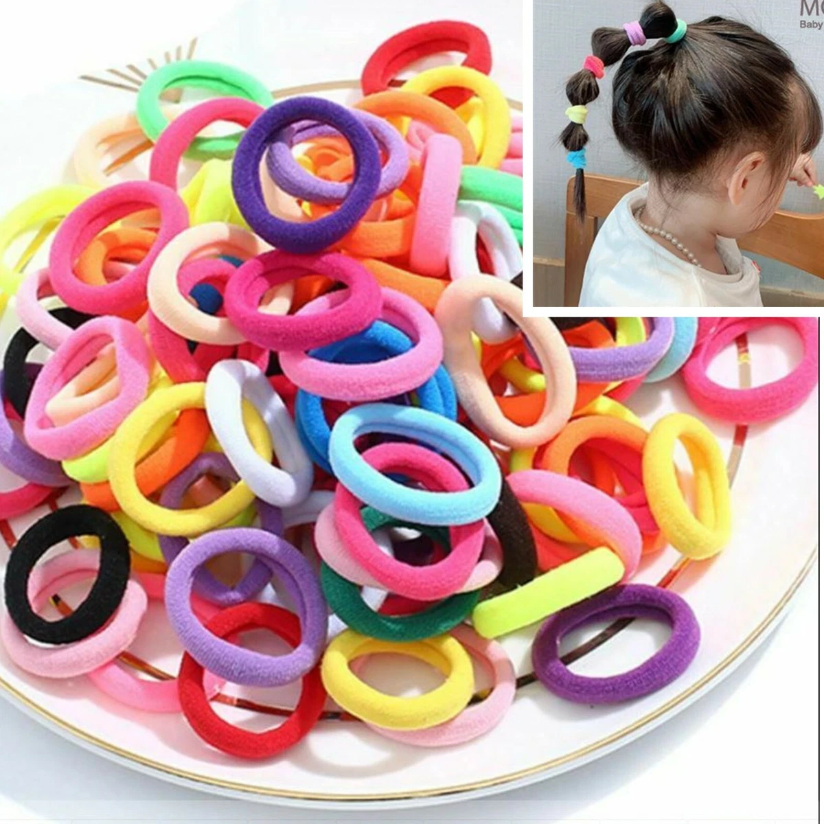 50 100PCS Mini Small stretchy Endless Elastics Girls kids hair Bobbles Bands UK