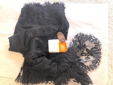 SOLSTISS Chantille Floral Lace New 38 " wide Made in France Exquisite. Black