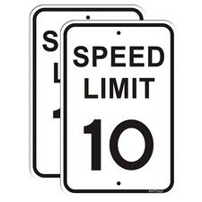 Speed Limit 10 MPH Sign 2 Pack 12 x 18 inches Slow Down Sign for Street Refle...