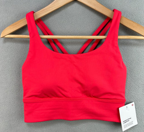 Lululemon Energy Longline Bra 4 Red Glow Medium Support LW2EB9S RDGL Luxtreme