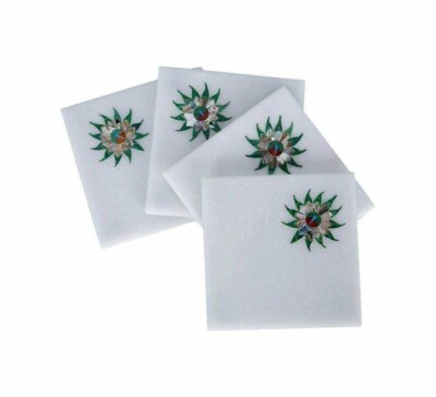 Marvelous Marble Inlay Tea Coffee Coaster Plate Kitchen table use Home Decor