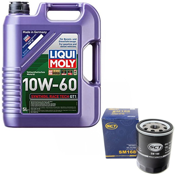 MotoröL Set 10W-60 5 Liter + ÖLfilter SM 168 FüR Lancia Dedra SW Y 1.4 1.6 835-image