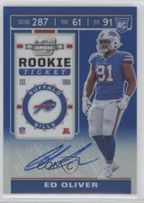 2019 Panini Contenders Optic Rookie Ticket Blue Prizm 33/75 Ed Oliver Auto 1u6