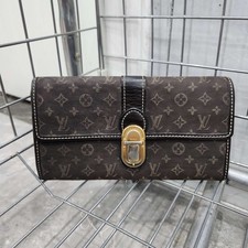 Louis Vuitton Dark Brown Denim Long Wallet Clutch For Women
