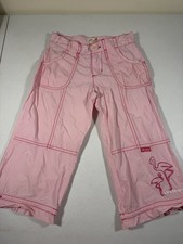 Y2K Fox Girls Capri Pants Pink Size 10 Slim Adjustable Waist Flamingo Love Story