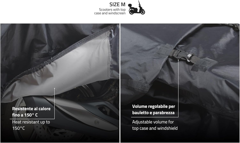 ONE By Camamoto Telo Coprimoto In Nylon Per Maxi Scooter Con Parabrezza – Alta Qualità - 4