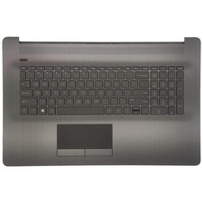 Non-Backlit Keyboard Palmrest for HP 17-inch Laptops Upper Case Cover, Gray, U