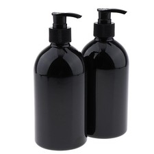 2Pcs 500mL Empty Lotion Bottles Dispenser Refillable Pump Black Pump .