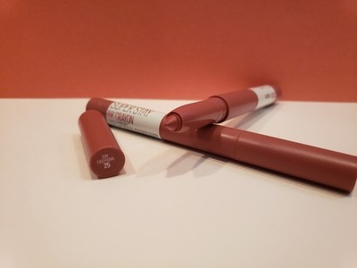 Maybelline~ Lot of 2 Super Stay Ink Crayon Lipstick~#25 ~ Stay Exceptional