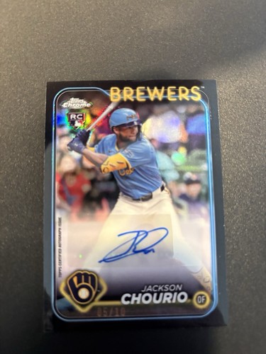 Jackson Chourio [Black Refractor] #AC-JC 2024 Topps Chrome Update Autograph card