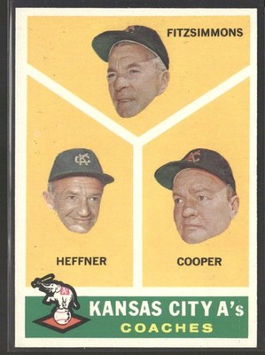 1960 Topps #462 Kansas City A's Coaches EX/EX-MT