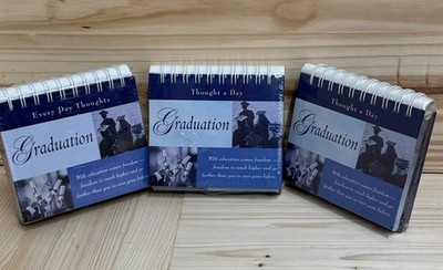 Lot of 3 New Every Day Thoughts Graduation Spiral Bound Flip Books New Seasons