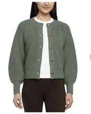 NWT. Banana Republic Women's Chunky Knit Button Front Cardigan, Green, Sz Large