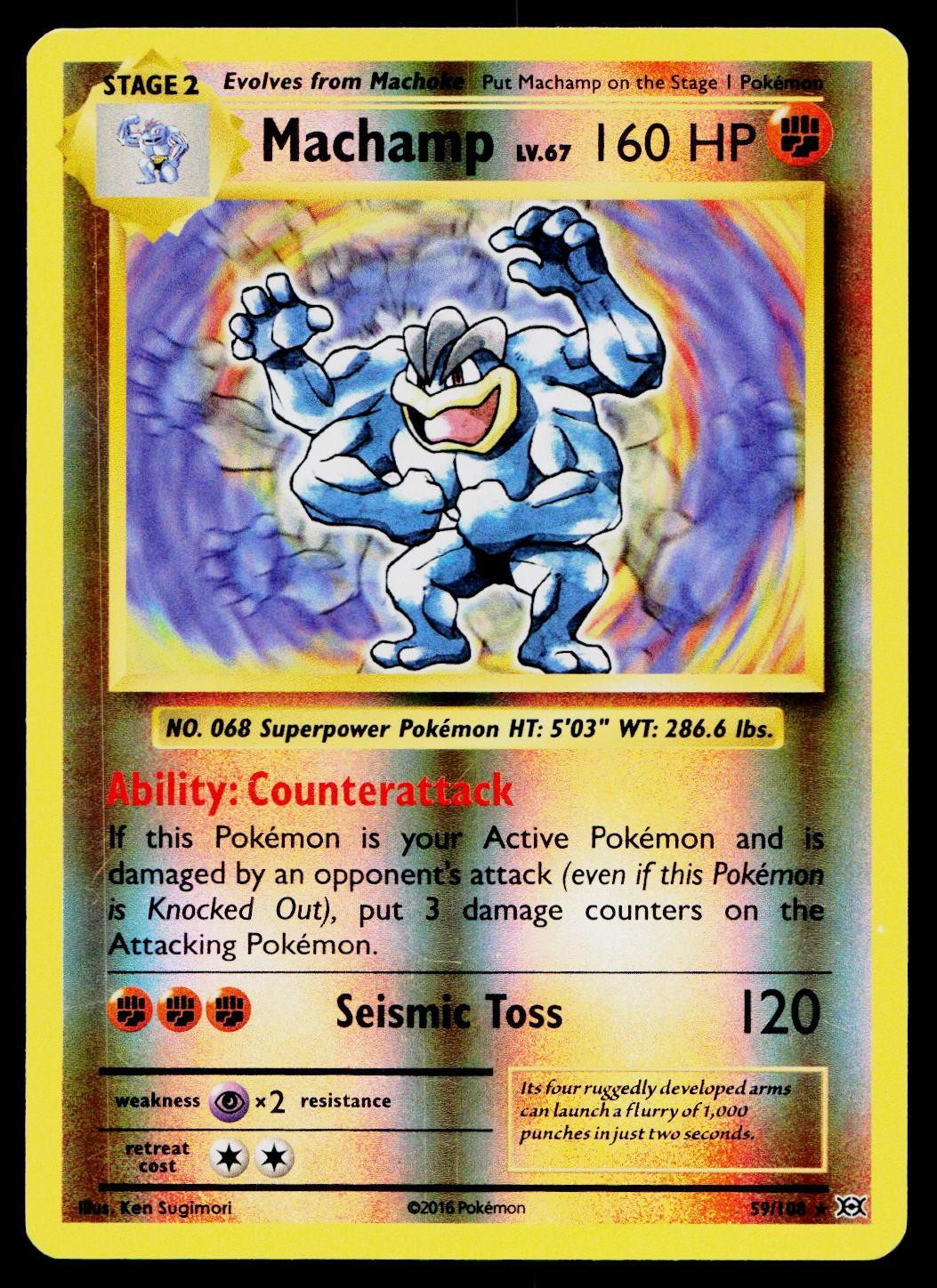 Machamp 59/108 Rare Evolutions Pokemon Reverse Holo