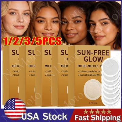 1-5PACK Sun-Free Glow Micro-Needle Tanning Patch   Face & Body, Streak-Free Tan