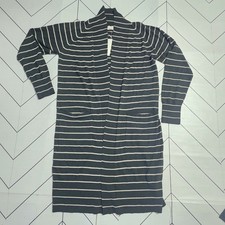 Women's Duster Cardigan A New Day Black taupe Striped Size XS.