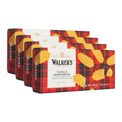 Walkers Pure Butter Shortbread Cookies Pack of 4 Scottish Vanilla Treats 80g