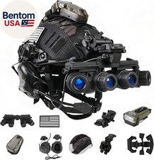 4 in 1 Tactical Helmet with Headset Cover NVG Mount Airsoft Cosplay Gear