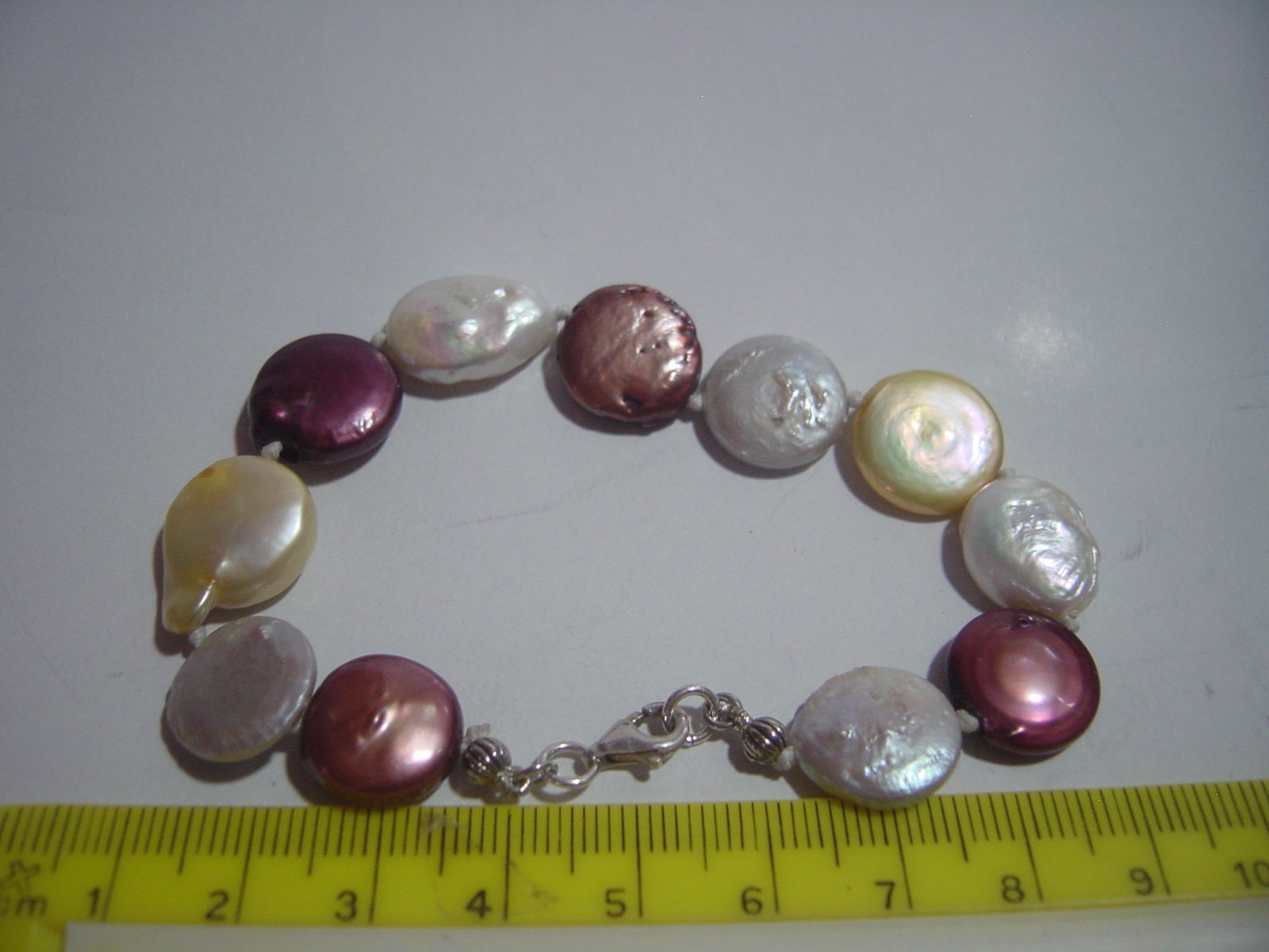 BEAUTIFUL SOLID SILVER UNUSUAL FLAT BUTTON PEARLS… - image 5