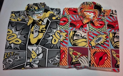 Lot Of 2-OH SNAP! Drill Clothing Co Stretch Size M Button Men Shirt-Retro