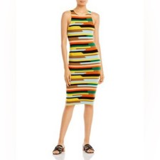 NEW Alice + Olivia Jenner Striped Knit Dress Size XL Midi Dress NWT $330 MSRP
