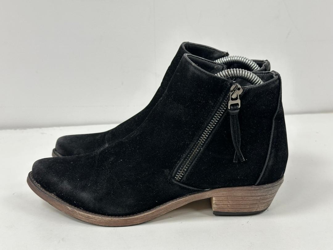Kylie Crazy Zapatos Mujeres Negro Gamuza Tobillo Cremallera Botas Reino Unido (4) UE (37) A131