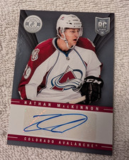 2013-14 Panini Totally Certified Nathan MacKinnon TR-NMK Auto Rookie Card RC. rookie card picture