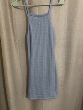 Blue Knit Sun Mini Dress