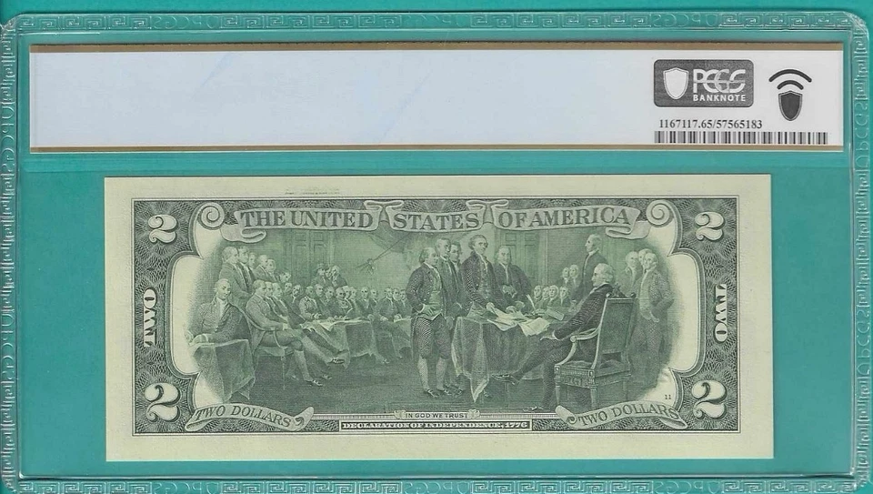 2017A Star $2 Two Dollar PCGS Graded Gem 65PPQ SOLID/FILLED STAR Error Note RARE - Image 3 of 3