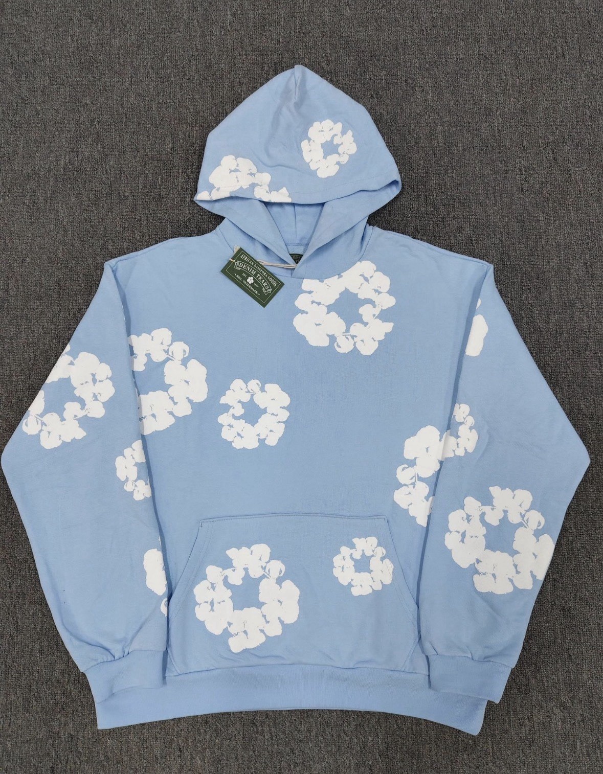The Denim Tears sky blue/light blue hoodie Size S,M,L,XL