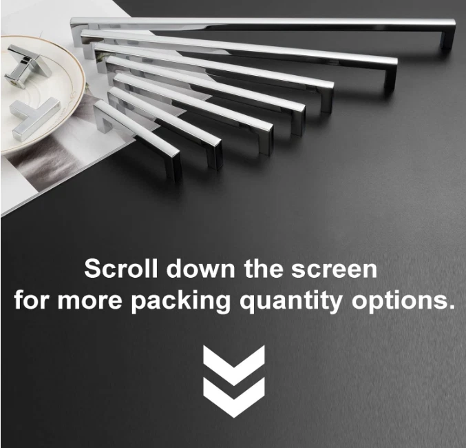 10 tiradores cuadrados 5" cromo sólido para cocina, baño y dormitorio. Foto 2 de 4