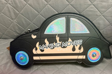 Novelty Vw Bug Car Crossbody Clutch Purse Black Holographic Novelty Vw Bug Car Crossbody Clutch Purse Black Holographic