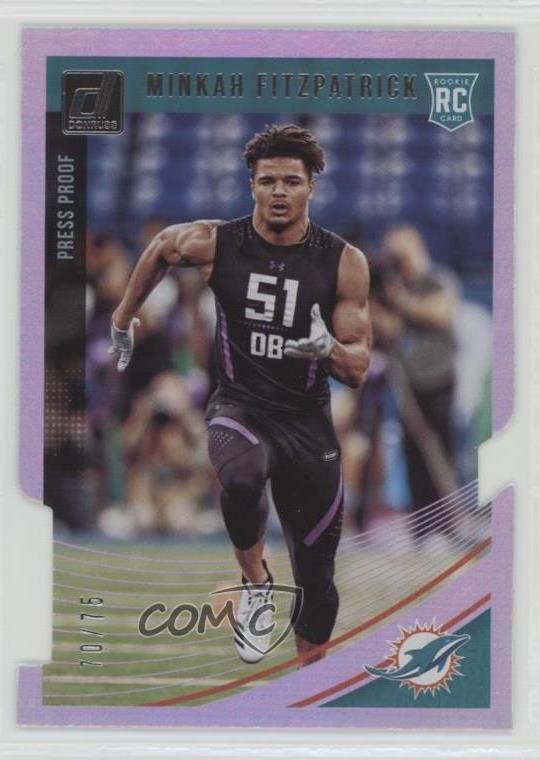 2018 Donruss Rookie Press Proof Silver Die-Cut 70/75 Minkah Fitzpatrick 00jz